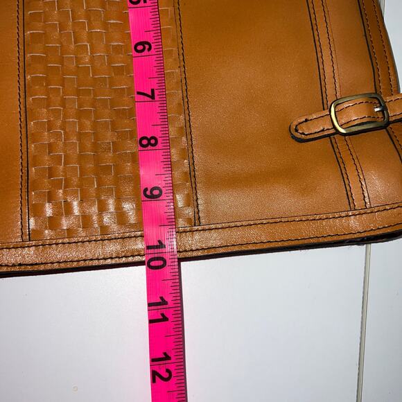 Vintage 70's Genuine Leather Camel Handbag - Picture 9 of 11